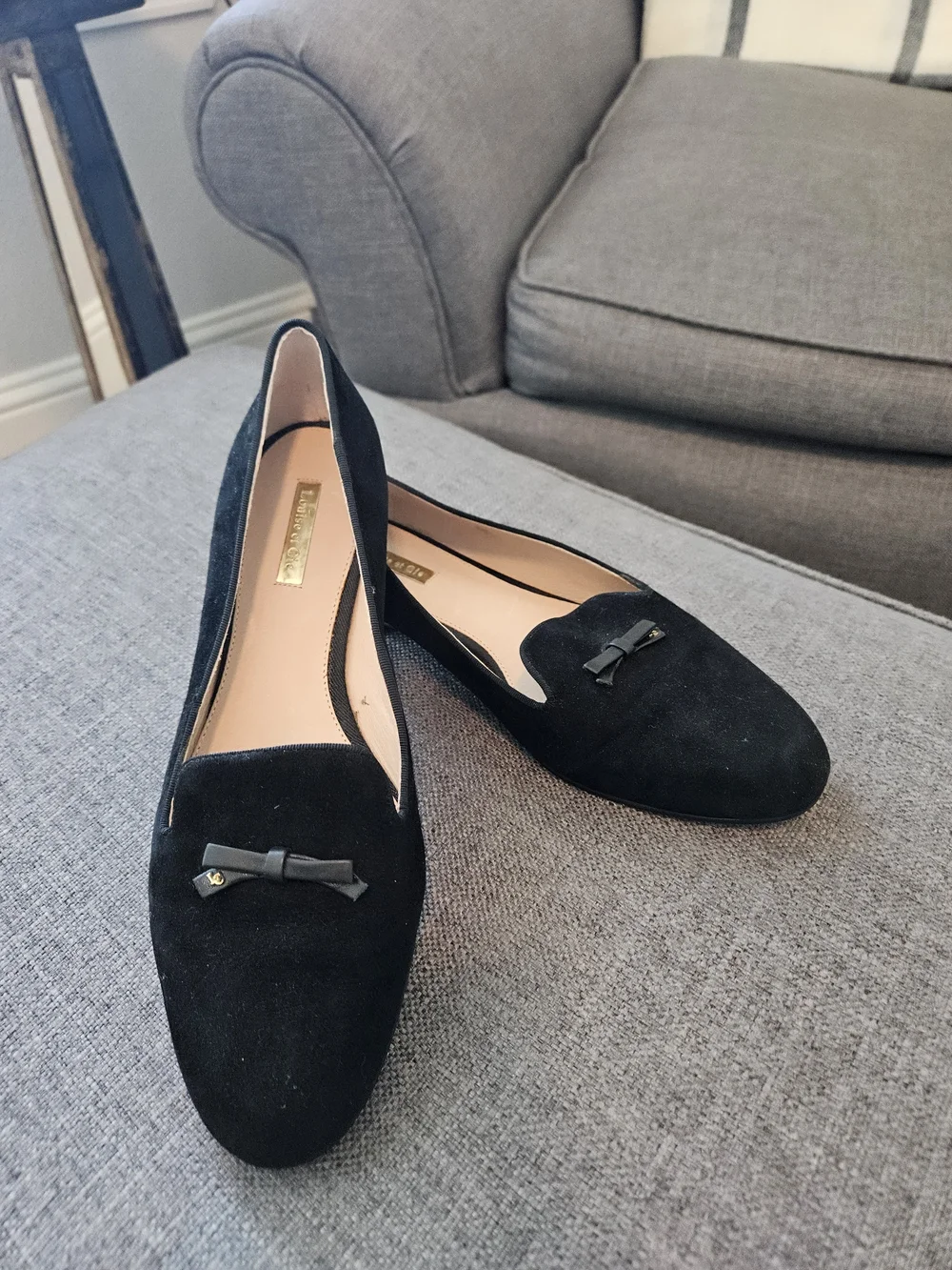 Louise et Cie Black Suede Bow Shoes
